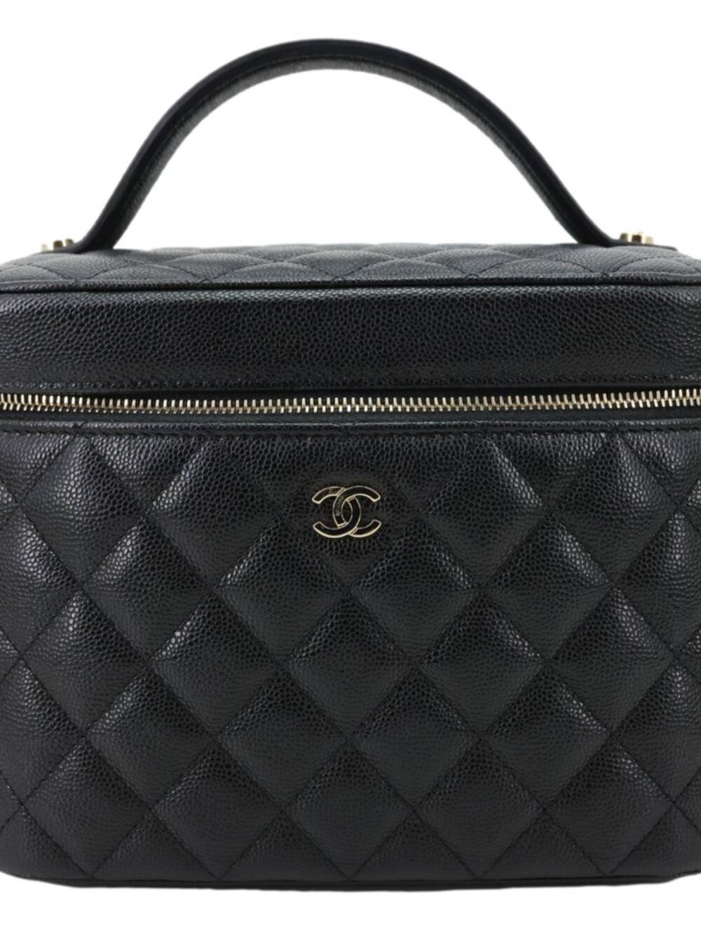 Chanel  Quilted Caviar Leather Vanity Case Black